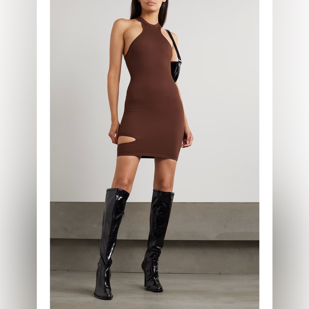 NWT ANDREADAMO – Cutout Ribbed Jersey Mini Dress